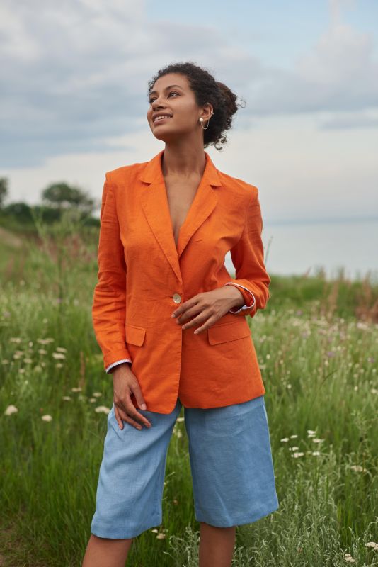 Жакет однобортний лляний