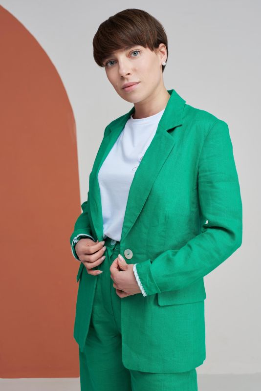 Жакет однобортний лляний